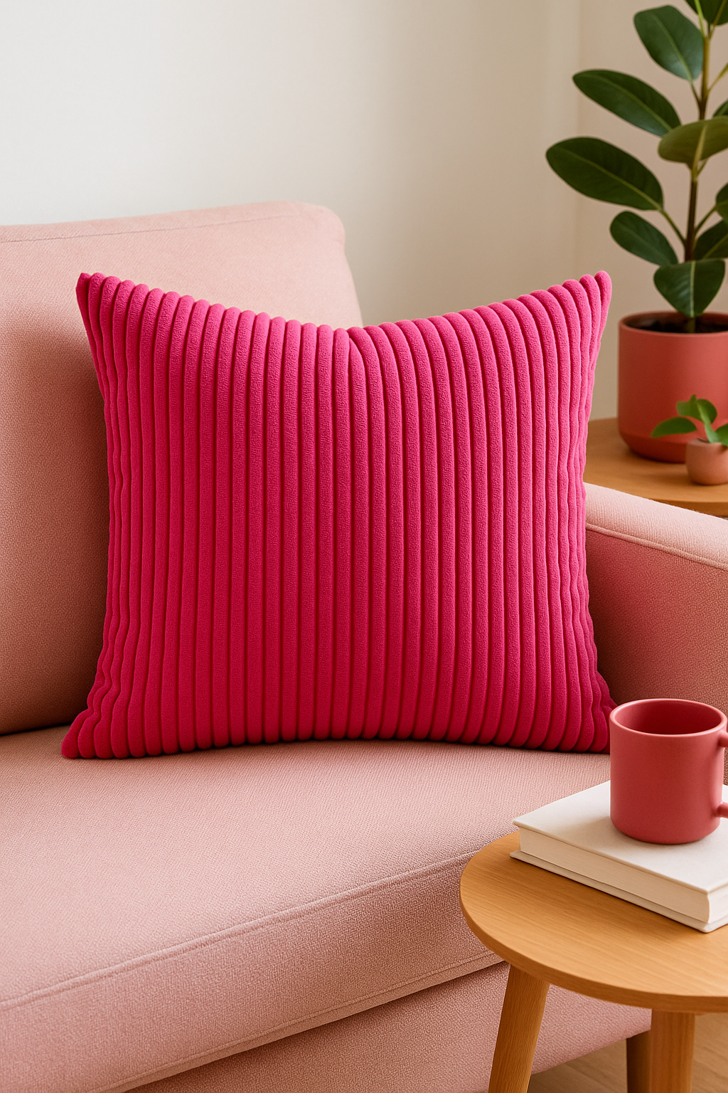 housse de coussin rayée en velours côtelé personnalisée grande taille