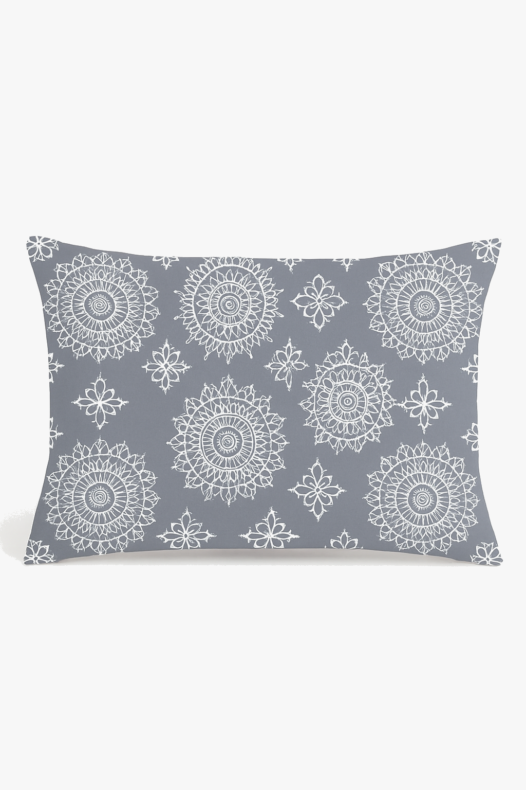housse de coussin rectangulaire géométrique gris patchwork décorative