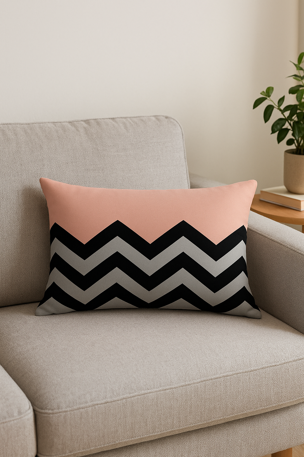 housse de coussin rectangulaire géométrique jaune et rouge 30 x 50 cm