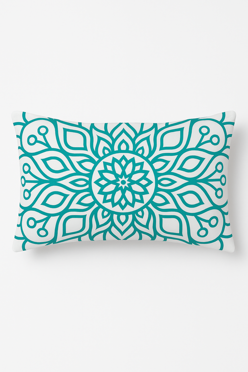 housse de coussin rectangulaire motif mandala géométrique 30 x 50 cm