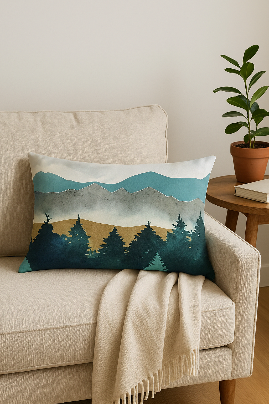 housse de coussin rectangulaire rayures aquarelle style chinois 30 x 50 cm