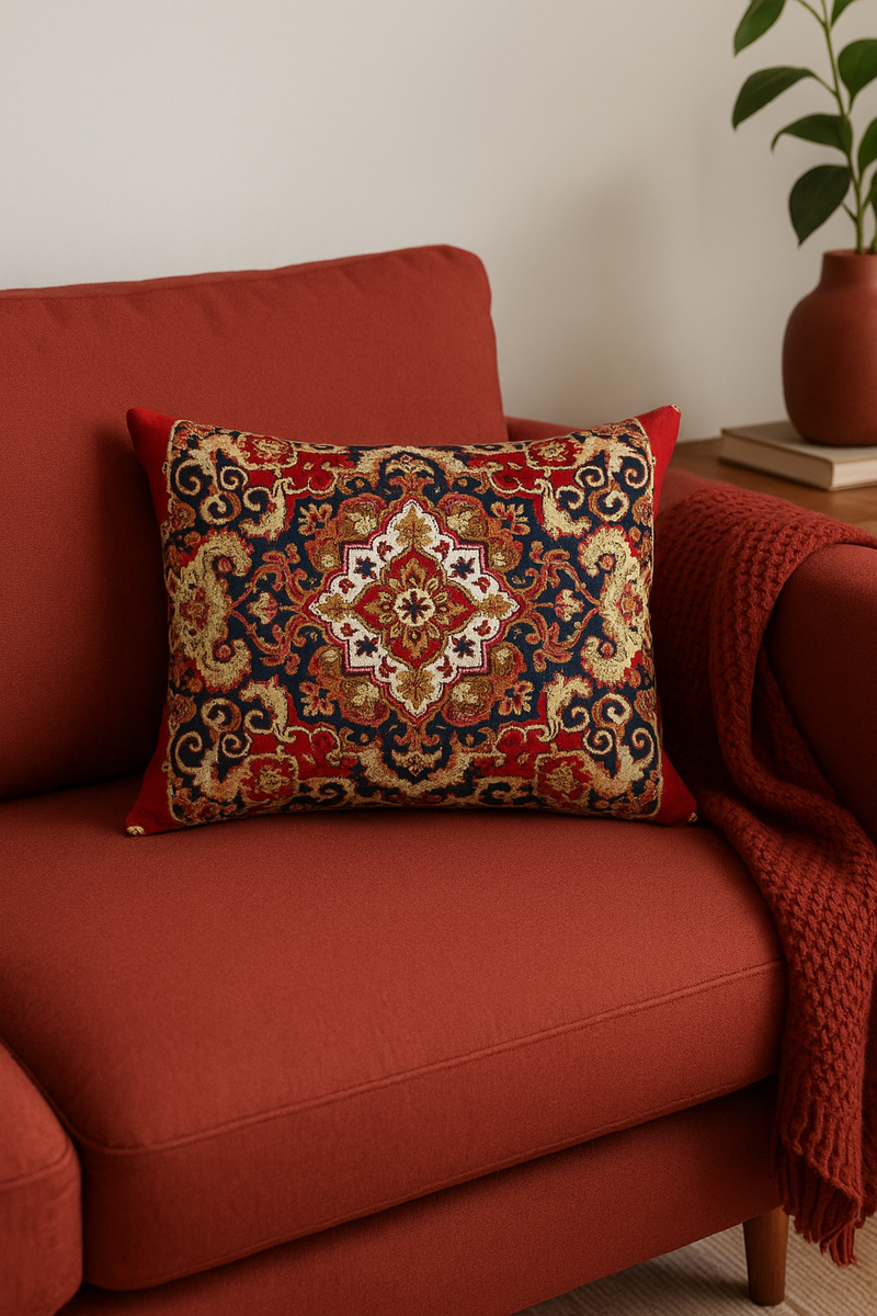 housse de coussin rectangulaire vintage motif mandala pour décoration intérieure