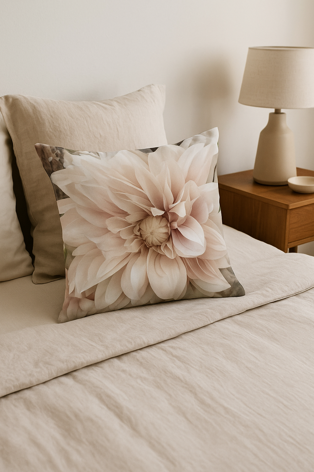 housse de coussin rose motif nordique pour décoration élégante
