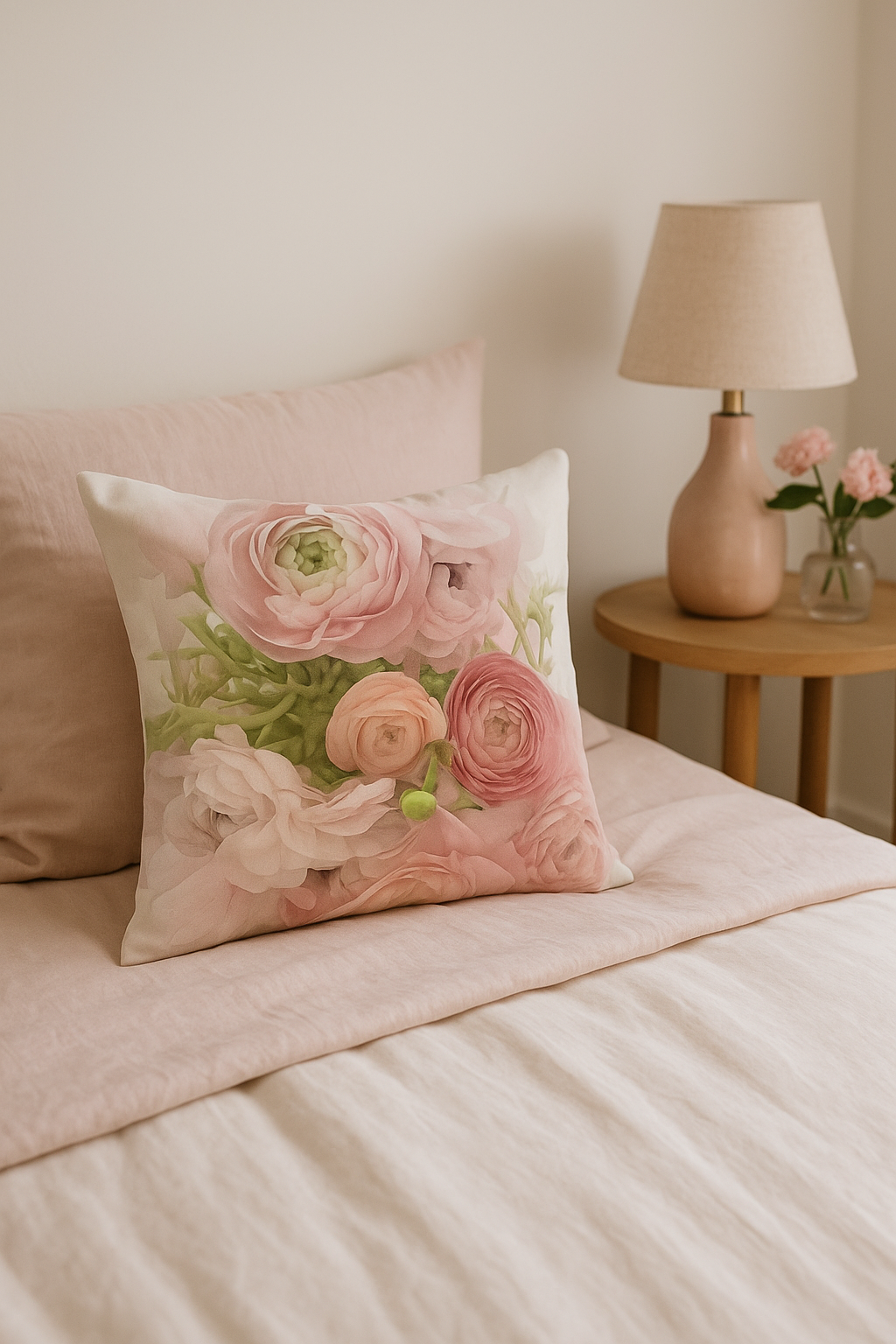 housse de coussin rose style nordique pour décoration élégante