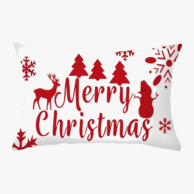 housse de coussin rouge de Noël pour décoration intérieure