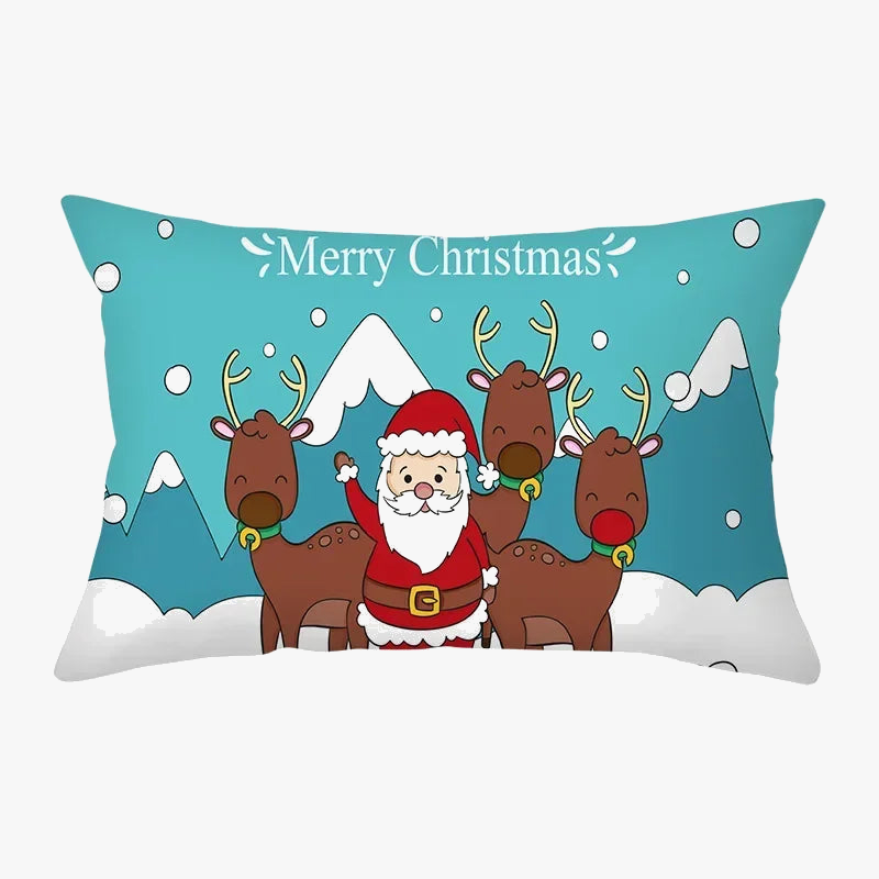housse de coussin rouge de Noël pour décoration intérieure