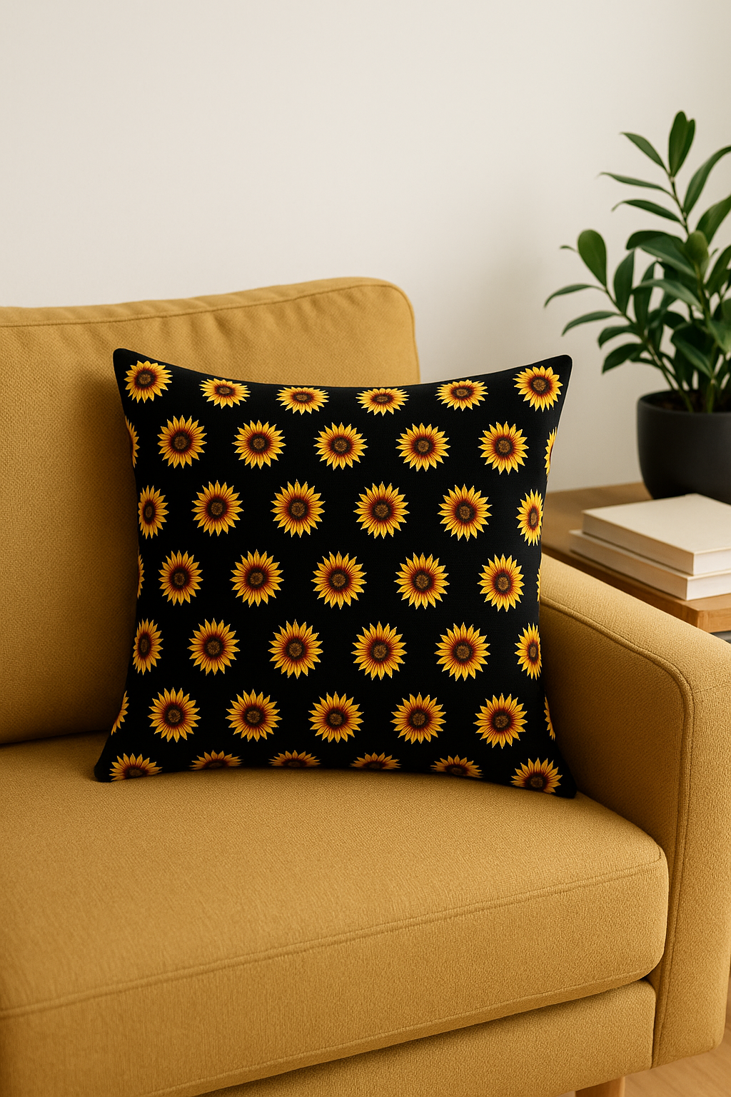 housse de coussin tournesol déco pour canapé d'été