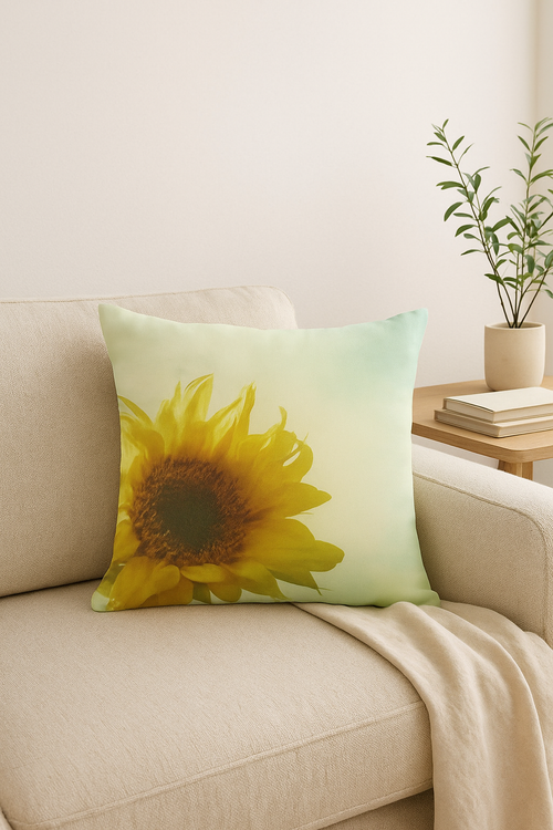 housse de coussin tournesol décoratif pour été