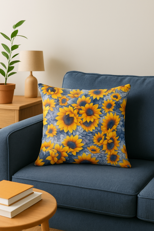 housse de coussin tournesol décoratif pour l'été