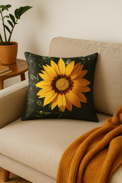 housse de coussin tournesol décoratif pour l'été