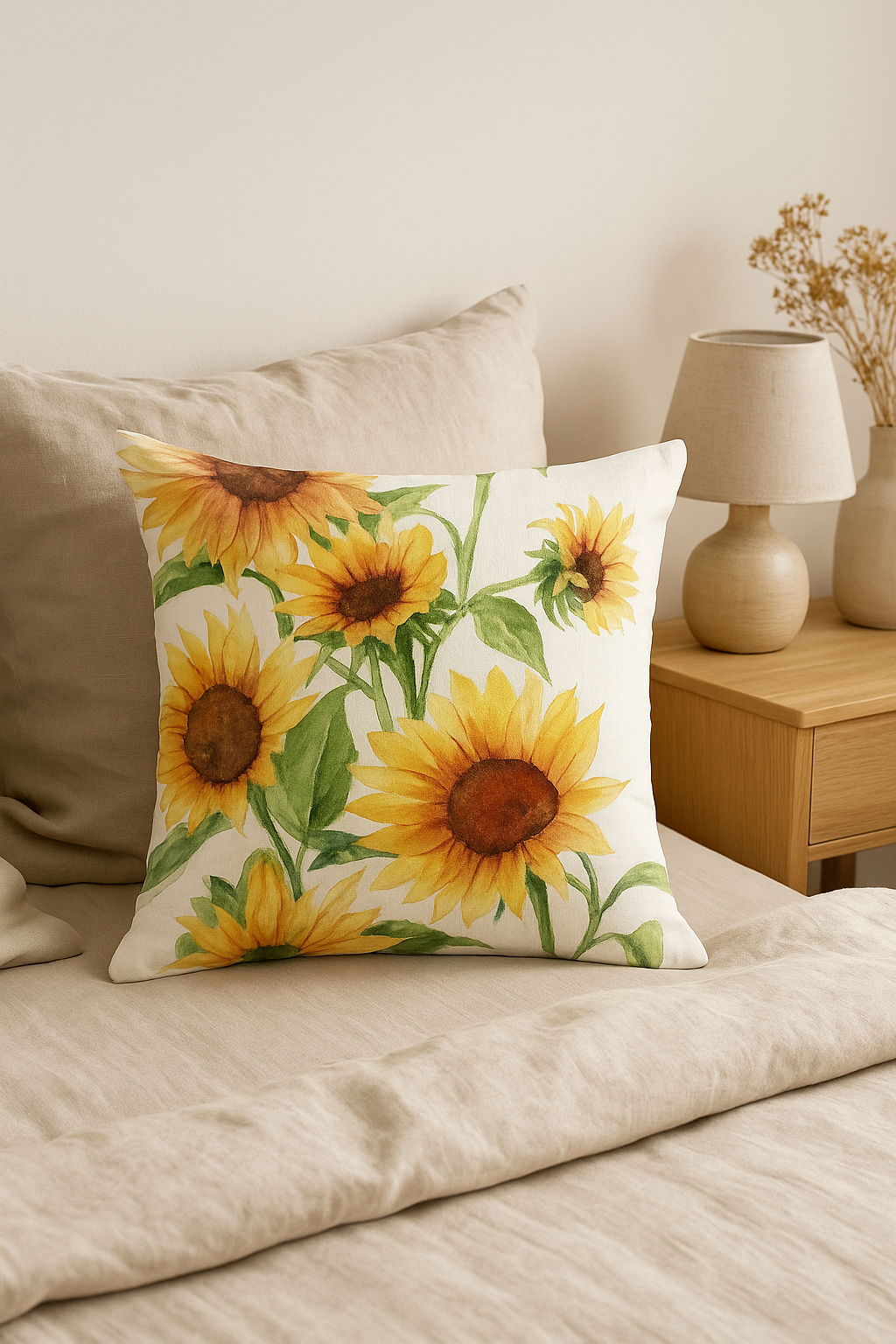 housse de coussin tournesol pour un été coloré