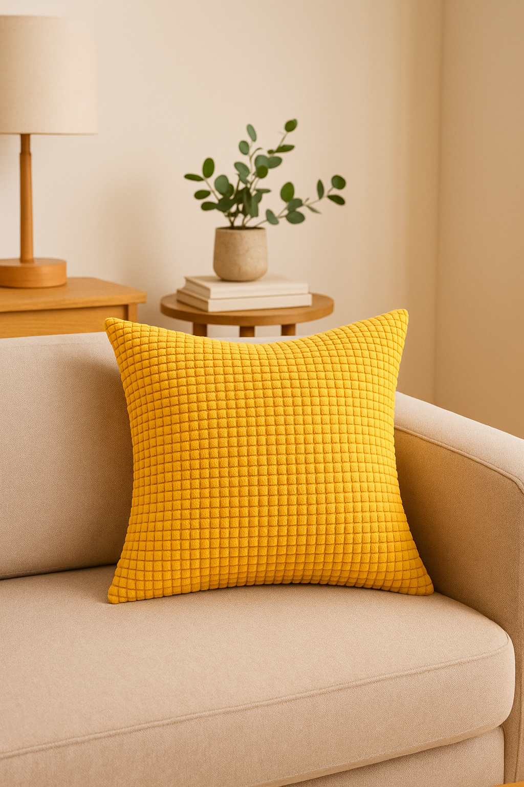 housse de coussin velours côtelé grain de maïs décoratif 35 à 70 cm
