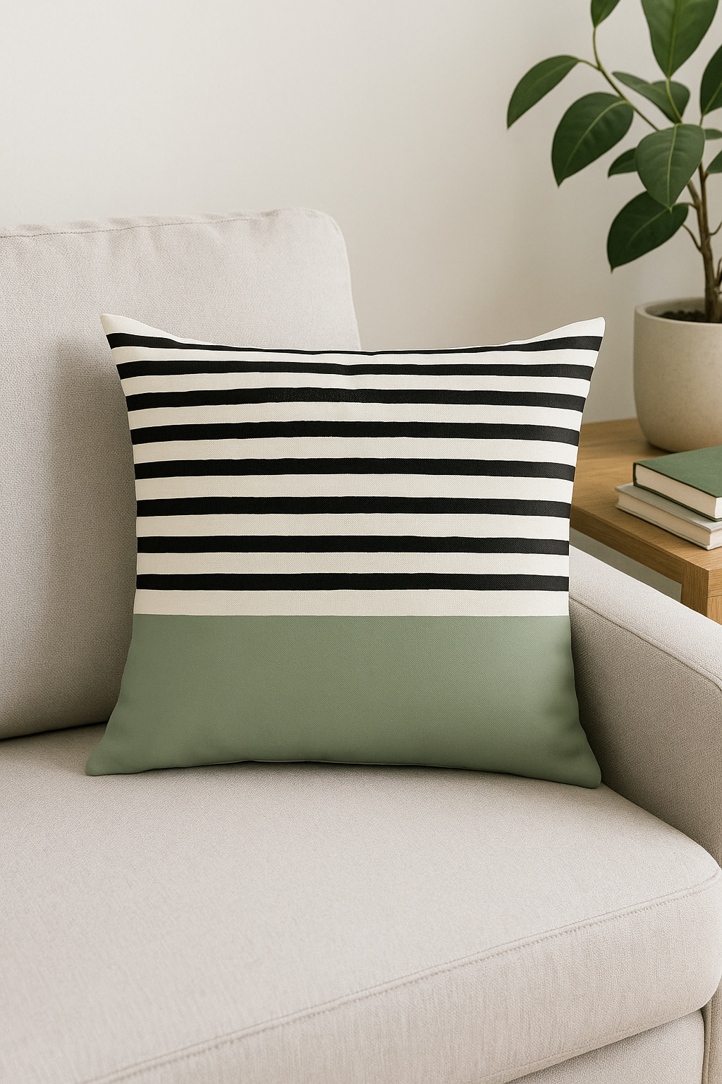 housse de coussin verte géométrique abstraite pour décoration intérieure