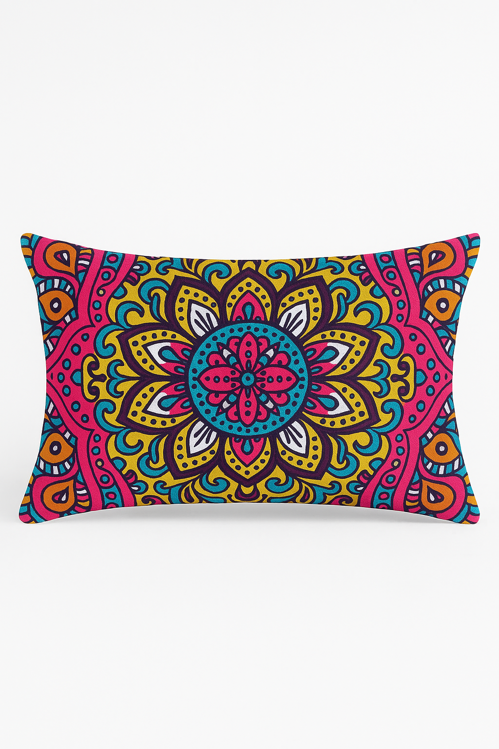 housse de coussin vintage à motif mandala pour décoration intérieure