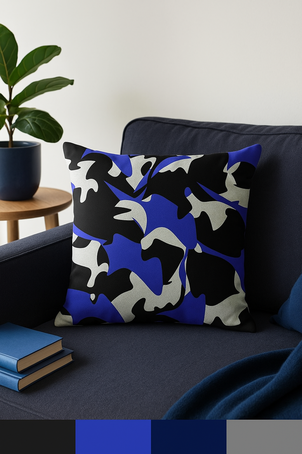 housses de coussin camouflage militaire design géométrique décoratif