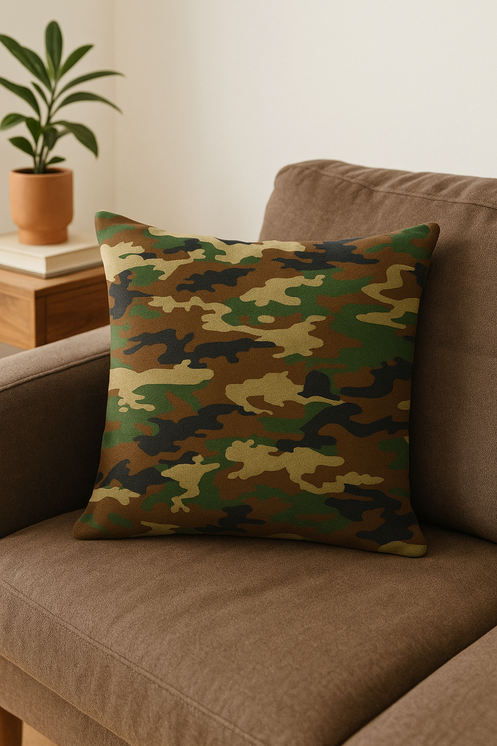 housses de coussin décoratives motif camouflage militaire tendance
