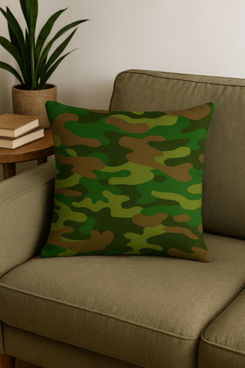 housses de coussin géométriques motif camouflage militaire décoratives
