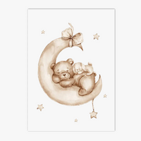 impression sur toile nuage lune lapin ours décoration murale enfant