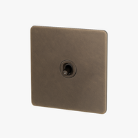 Interrupteur simple 1 voie intermédiaire switch en acier gris vieilli bords arrondis