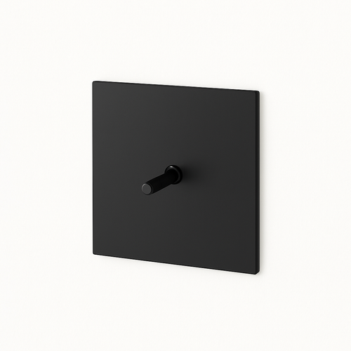 Interrupteur simple switch en acier noir mat