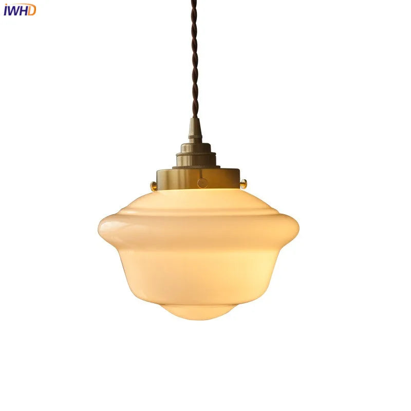 iwhd suspension led en verre et cuivre style nordique moderne