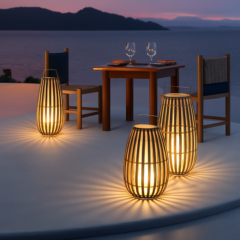 Jardin extérieur lumière solaire rotin IP65 étanche lampadaire Villa cour paysage pelouse lumière pour jardin Patio clôture décor