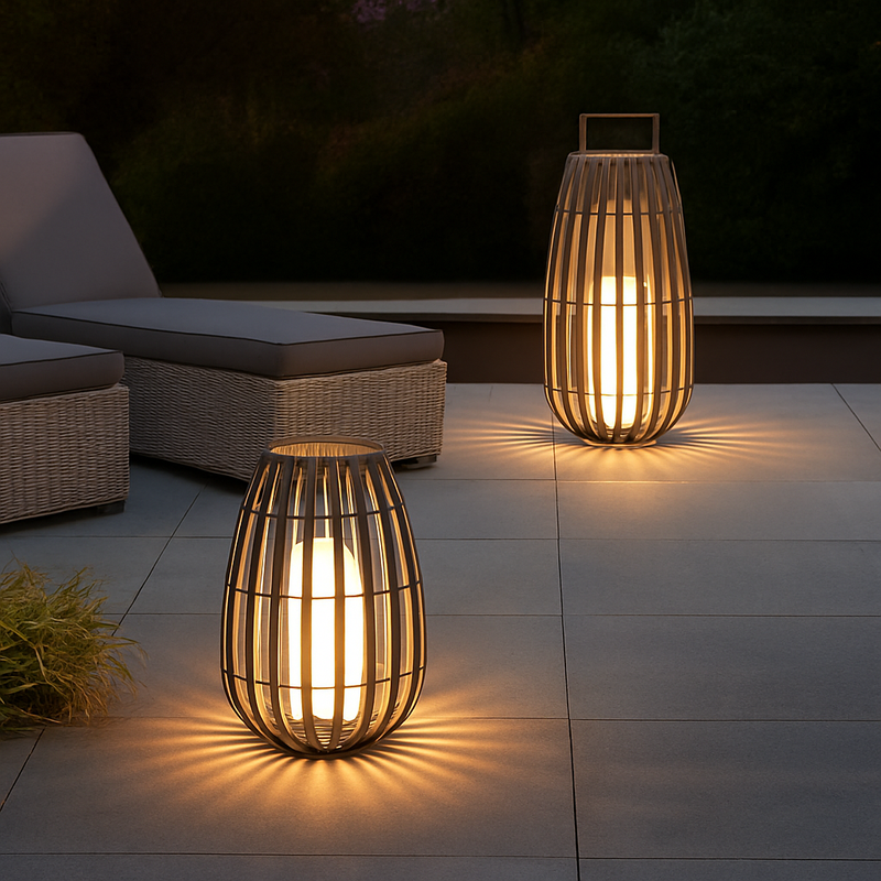 Jardin extérieur lumière solaire rotin IP65 étanche lampadaire Villa cour paysage pelouse lumière pour jardin Patio clôture décor