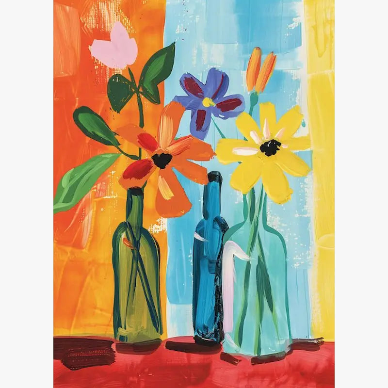 kit peinture par numéros vase romantique pour décoration intérieure
