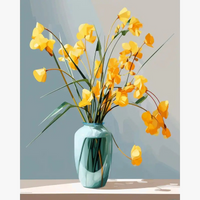 kit peinture par numéros vase romantique pour décoration intérieure