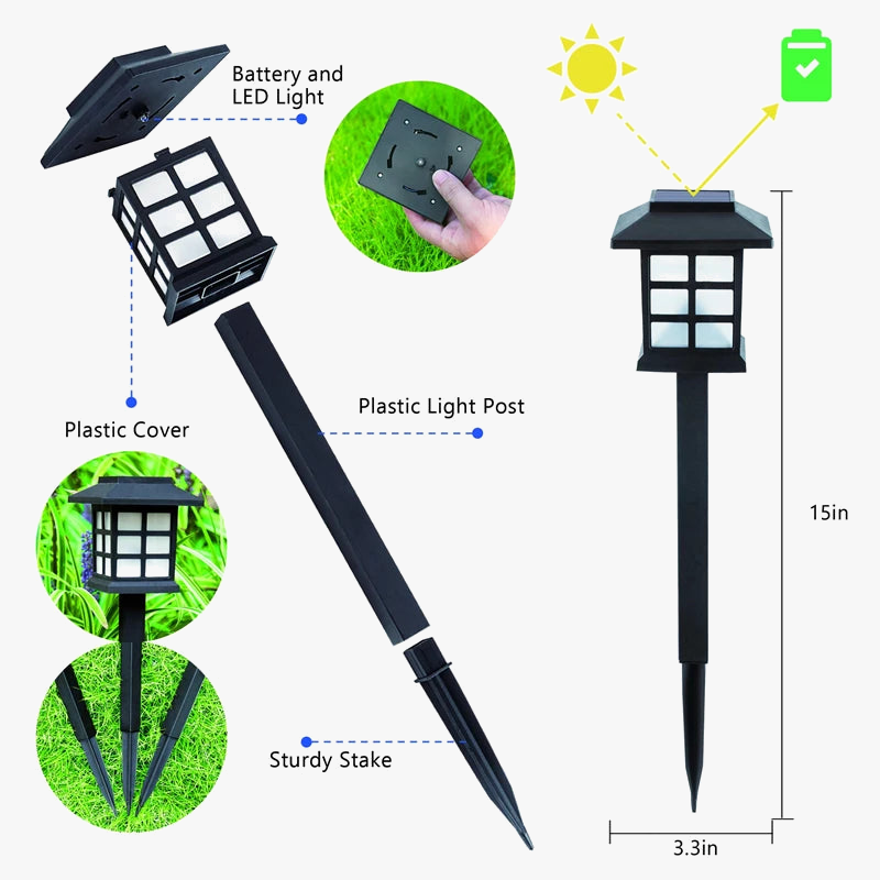 La voie solaire extérieure de la lampe LED allume la décoration imperméable de luminaire de paysage pour l'éclairage de jardin/cour/Patio/passerelle
