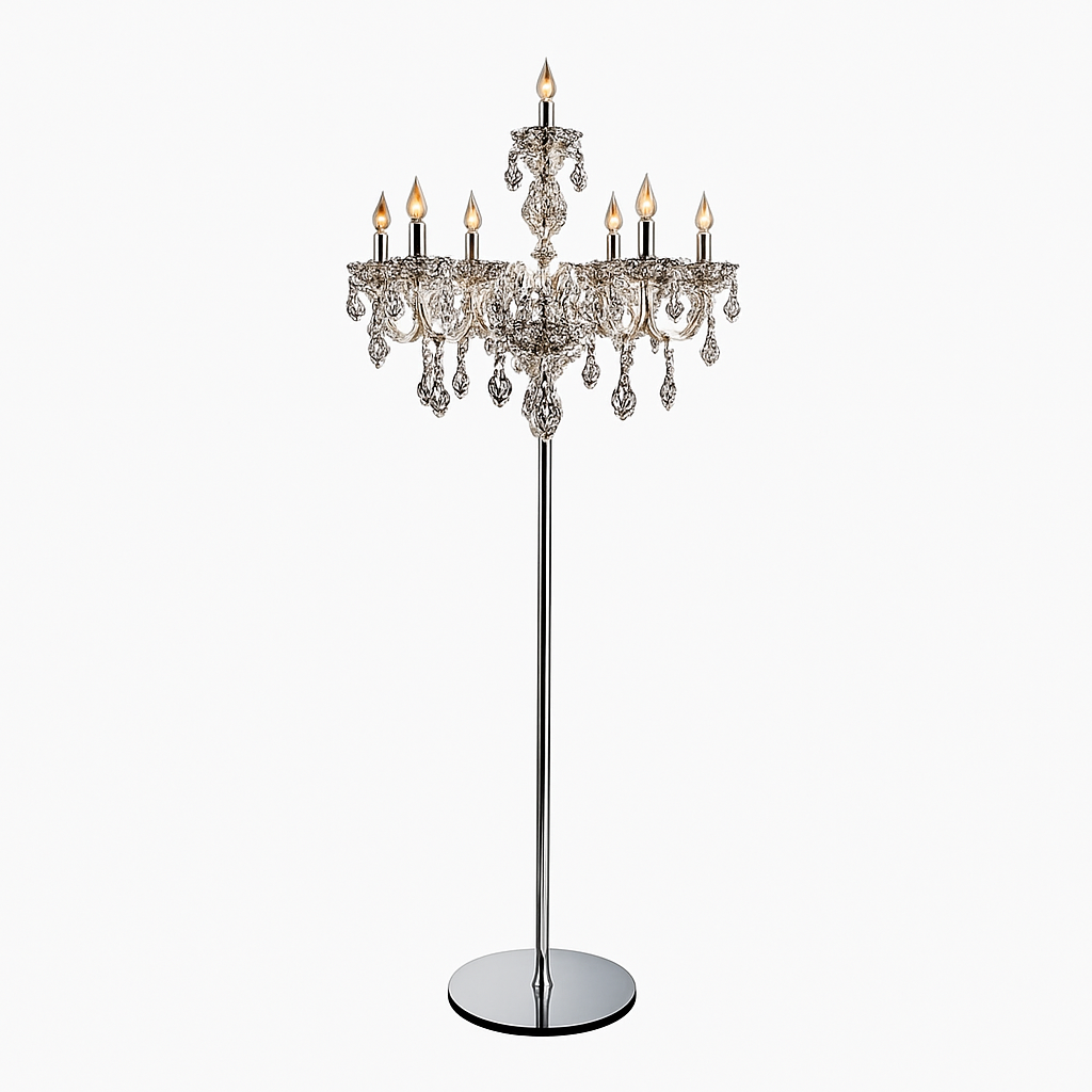 Lampadaire avec bougies en cristal