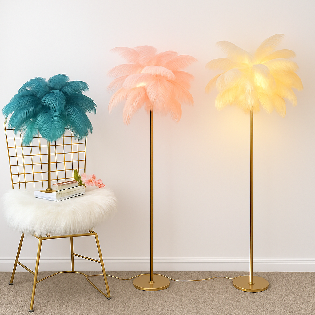 Lampadaire en plumes