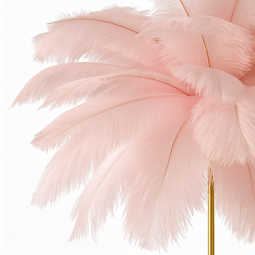 lampadaire décoratif nordique avec plumes d'autruche et éclairage led
