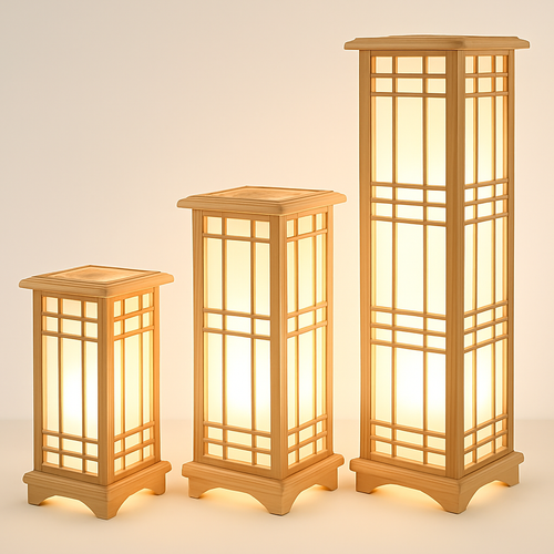 lampadaire japonais en bois pour un éclairage décoratif intérieur