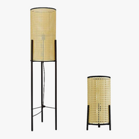 lampadaire japonais led en bambou et rotin décoratif moderne