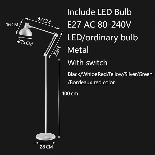 Minimalistische moderne LED-Stehleuchte aus Schmiedeeisen - vue 7 sur 12