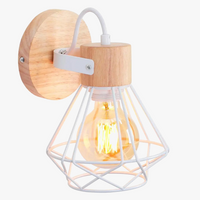 Applique murale Loft Fer Bois Vintage Cage