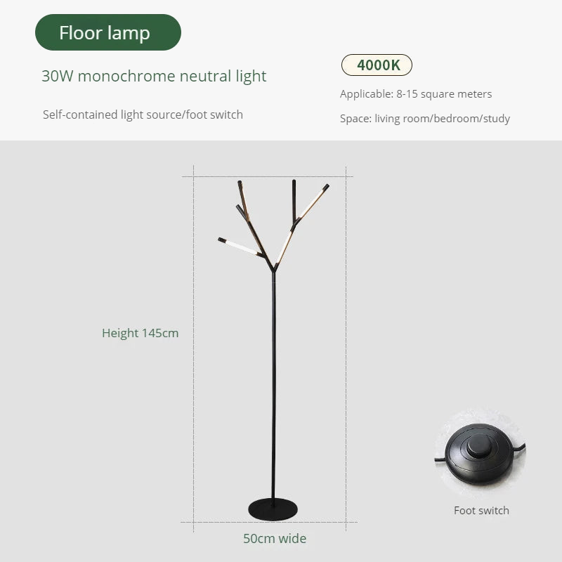 lampadaire nordique minimaliste led pour ambiance décorative