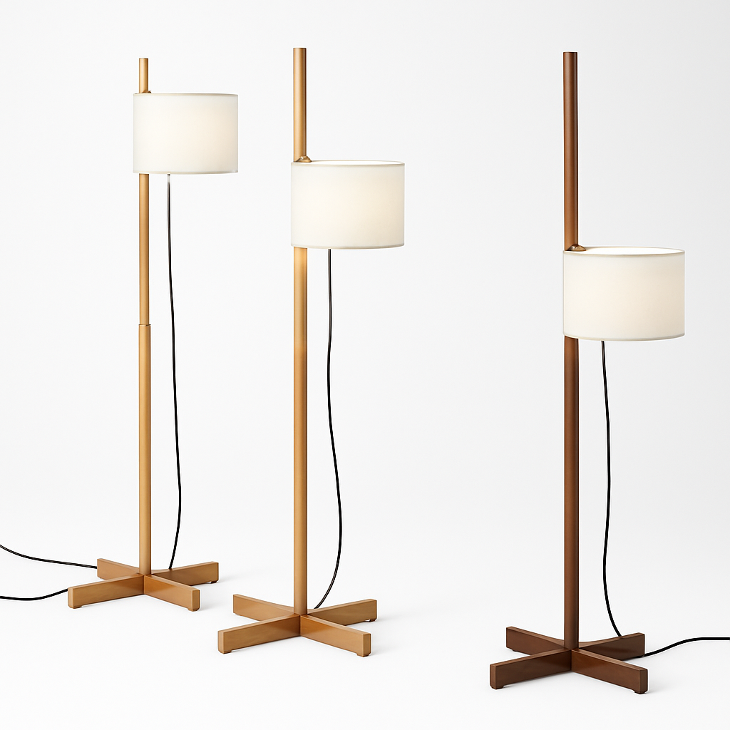 Lampadaire Nordique Wabi Sabi En Bois Massif Tissu Abat-Jour Led Salon Chambre Décor À La Maison Canapé Coin Lampe Sur Pied - vue 7 sur 8