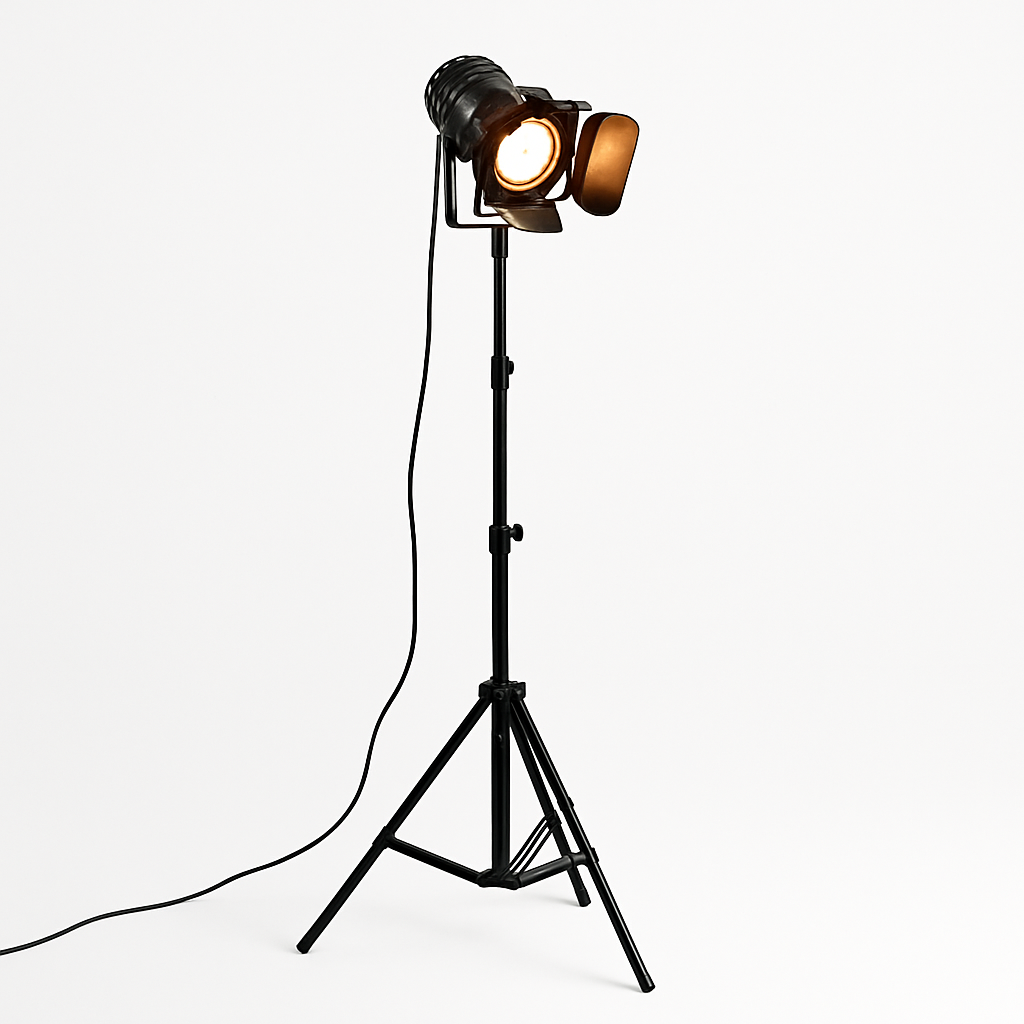 Lampadaire projecteur sur pied ajustable façon cinéma - vue 2 sur 3