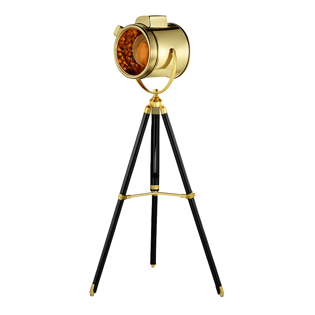 Lampadaire tripode à spot retro chromé Studio - vue 5 sur 6