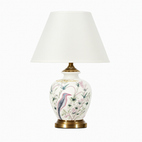 lampe de bureau céramique moderne motifs fleurs oiseaux décoration intérieure