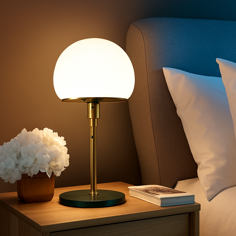 lampe de bureau design led en acier inoxydable wilhelm wagenfeld bauhaus