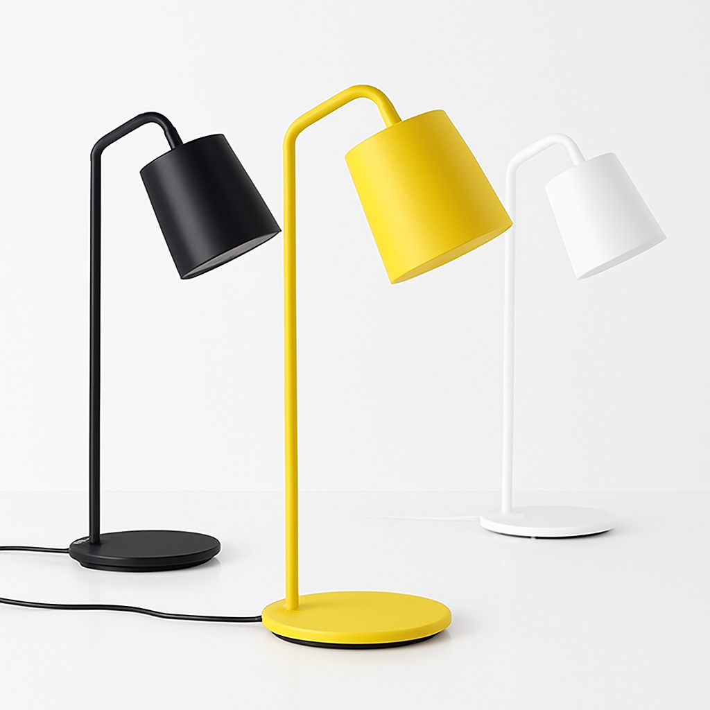 Lampe de bureau et chevet avec base et abat-jour en métal - vue 5 sur 5