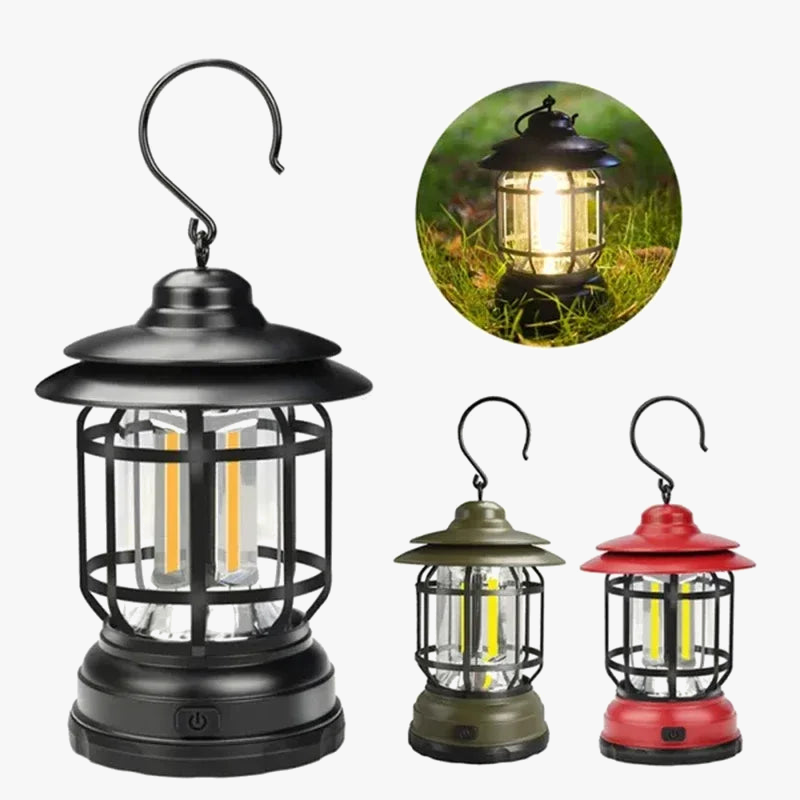 lampe de camping rétro rechargeable et étanche pour extérieur