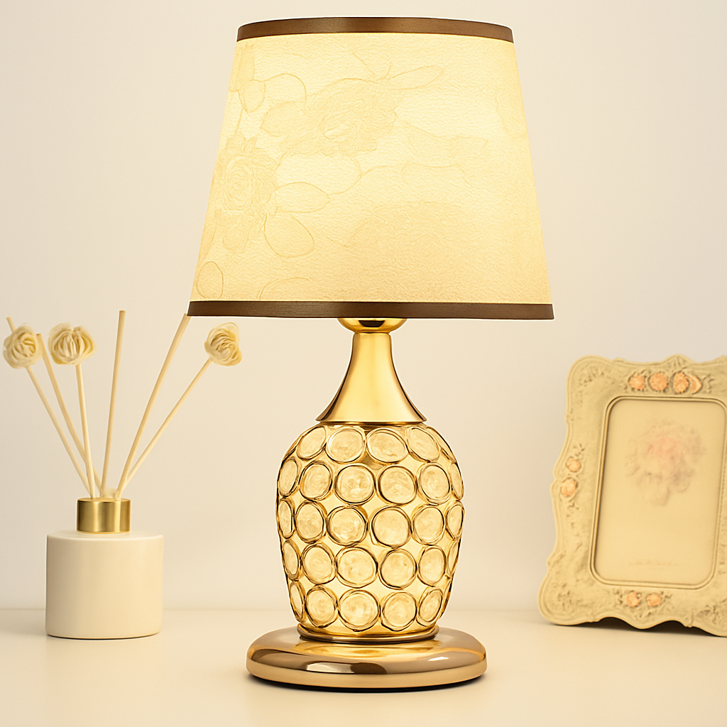 lampe de table en cristal style européen moderne et romantique - vue 2 sur 11