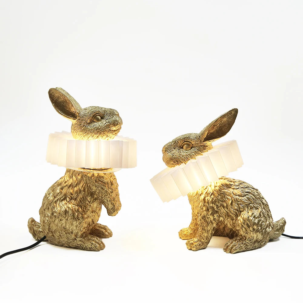 Lampe de table en forme de lapin pour chambre à coucher