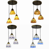 lampe de table tiffany moderne trois niveaux éclairage dôme décoratif