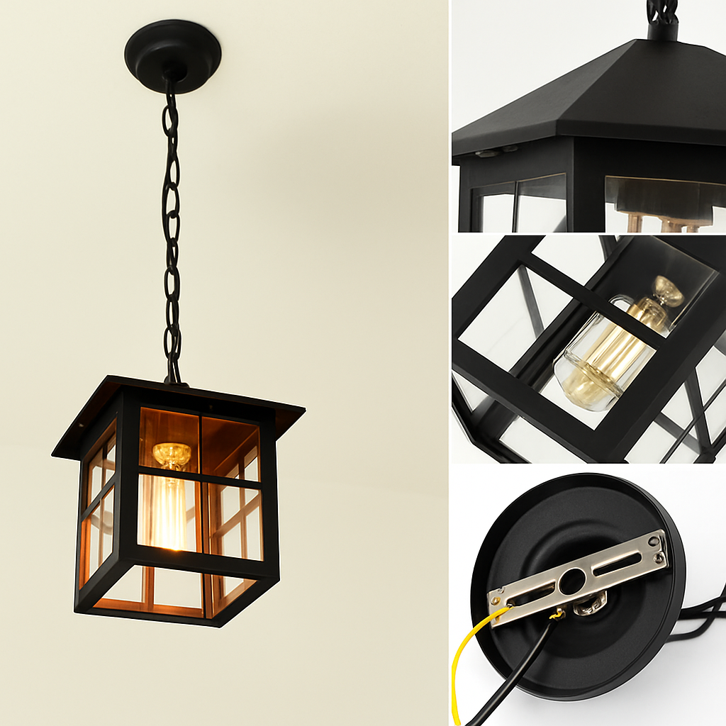 lampe extérieure suspendue étanche pour jardin et cour - vue 3 sur 6