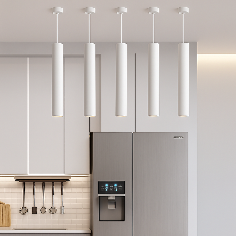 lampe led suspendue design moderne tube long luminaire décoratif